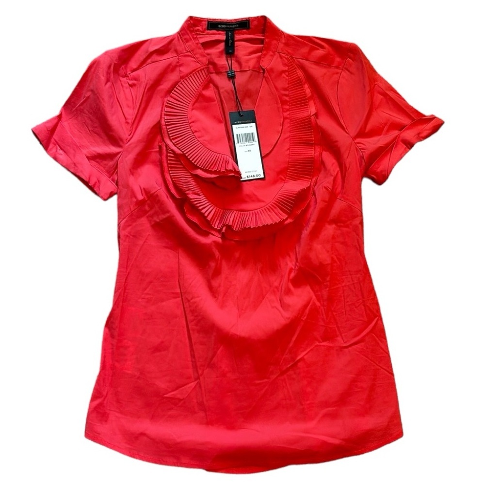 NWT BCBGmaxazria women’s short sleeve top size XS - Picture 1 of 5